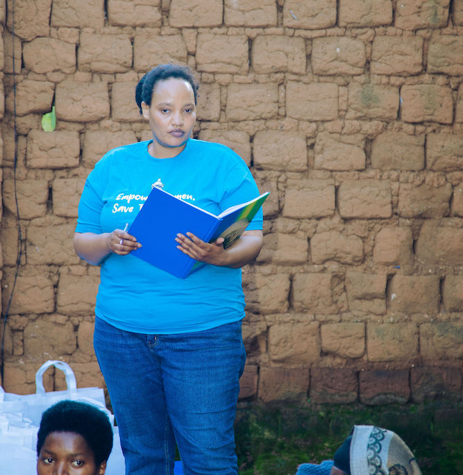 Ange gathering stories from the women