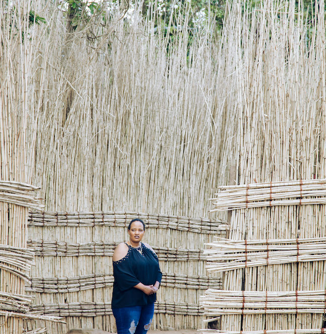 National Museum of Rwanda. woven grass walls around royal compound.